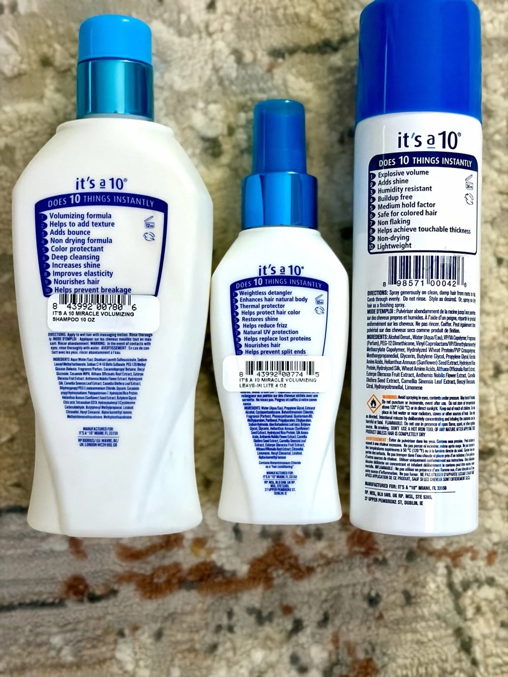 it's a 10 Miracle Volumizing Hair Set - White & Blue Sealed.
